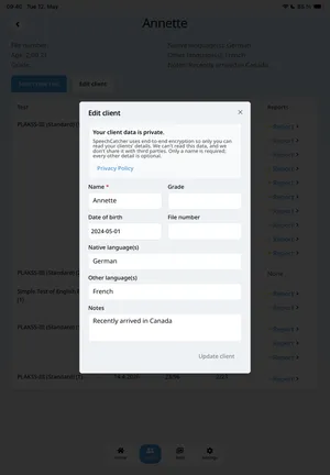 Transcription screen without keyboard