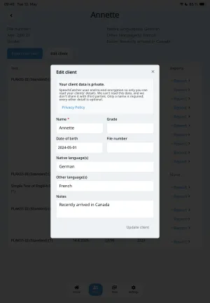 Transcription screen without keyboard